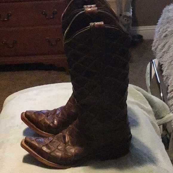 Nocona Cowboy brown boots size 8.5 - Picture 4 of 10